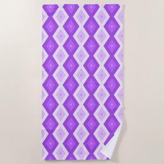 Serviette De Plage Motif diamant violet clair (Devant)
