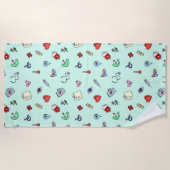 Serviette De Plage Motif d'icône Médicale (Devant)