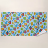 Serviette De Plage Motif d'icônes de jouets de plage (Devant)