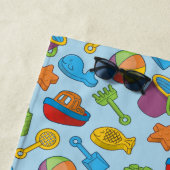 Serviette De Plage Motif d'icônes de jouets de plage (En situation)