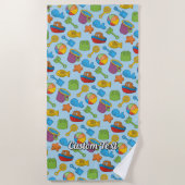 Serviette De Plage Motif d'icônes de jouets de plage (Devant)