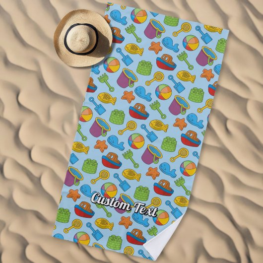 Serviette De Plage Motif d'icônes de jouets de plage