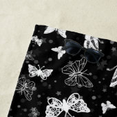 Serviette De Plage Motif d'illustration noir blanc papillon (En situation)