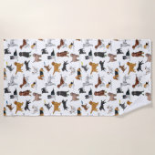 Serviette De Plage Motif d'illustrations de chiens mignons (Devant)