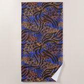 Serviette De Plage Motif d'impression Leopard et Zebra (Devant)