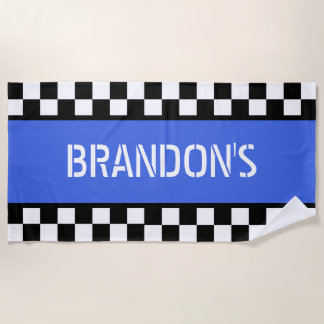 Serviette De Plage Motif d'indicateur blanc noir Cool personnalisé en