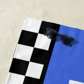 Serviette De Plage Motif d'indicateur blanc noir Cool personnalisé en (En situation)