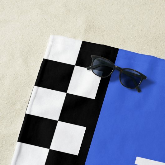 Serviette De Plage Motif d'indicateur blanc noir Cool personnalisé en (En situation)