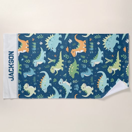 Serviette De Plage Motif Dinosaur bébé (Devant)