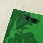 Serviette De Plage Motif Dinosaur Vert (En situation)
