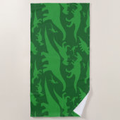 Serviette De Plage Motif Dinosaur Vert (Devant)