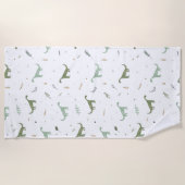 Serviette De Plage Motif Dinosaure Vert (Devant)