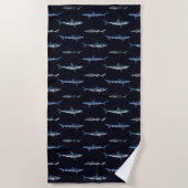 Serviette De Plage Motif d'invasion de requins (Devant)