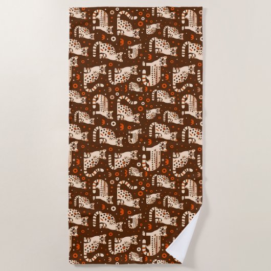 Serviette De Plage Motif d'occelot (Devant)