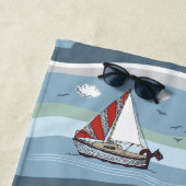 Serviette de plage Motif d'océan (En situation)