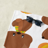 Serviette De Plage Motif D'Ours, Mignons Ours, Citrouille, Votre Nom (En situation)