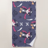 Serviette De Plage Motif d'ours panda pirate mignon (Devant)
