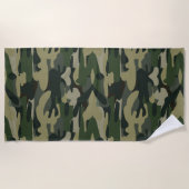 Serviette De Plage Motif du camouflage militaire vert (Devant)
