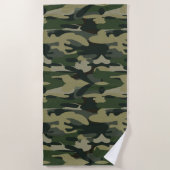 Serviette De Plage Motif du camouflage militaire vert (Devant)
