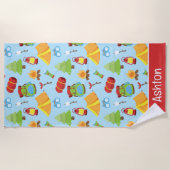 Serviette De Plage Motif du camp d'été (Devant)