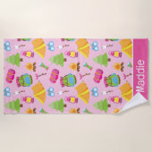 Serviette De Plage Motif du camp d'été (Devant)