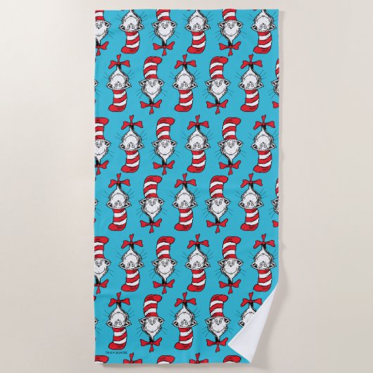Serviette De Plage Motif du Chat dans le Chapeau (Devant)