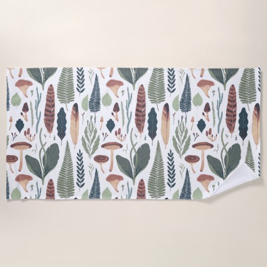 Serviette De Plage Motif du feuillage des bois (Devant)