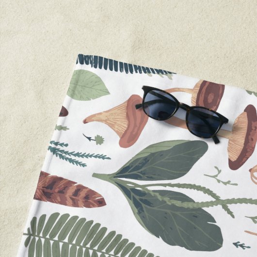 Serviette De Plage Motif du feuillage des bois (En situation)