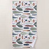 Serviette De Plage Motif du feuillage des bois (Devant)