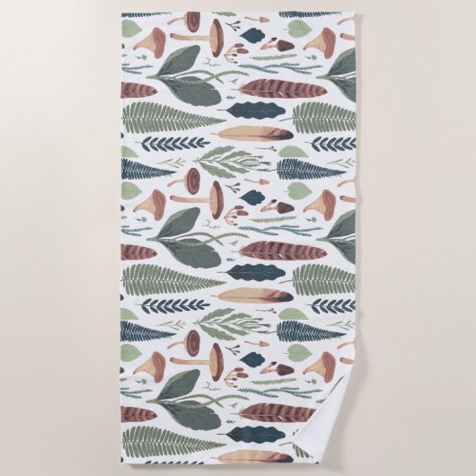 Serviette De Plage Motif du feuillage des bois (Devant)
