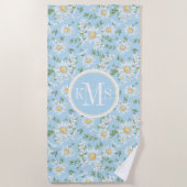 Serviette De Plage Motif du jardin fleuri Pastel Daisy (Devant)