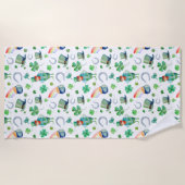Serviette De Plage Motif du jour de St Patrick d'aquarelle (Devant)