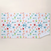 Serviette De Plage Motif du monde marin (Devant)