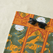 Serviette De Plage Motif du panneau botanique du coucher de soleil -  (En situation)