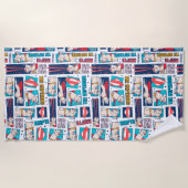 Serviette De Plage Motif du panneau de dessin Krypto (Devant)