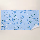 Serviette De Plage Motif du Terrazzo Bleu (Devant)