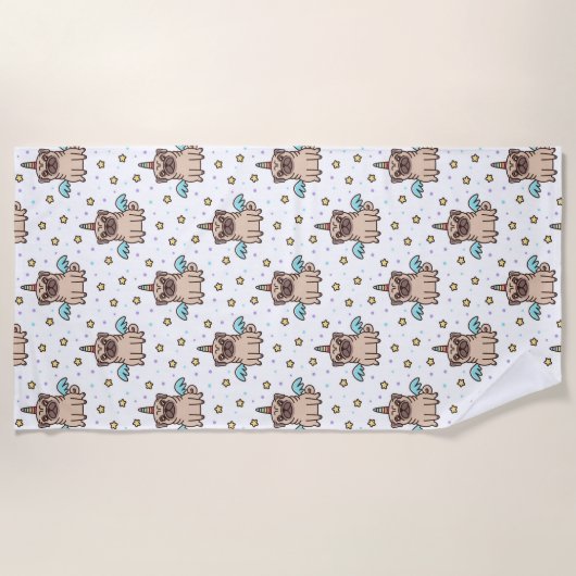 Serviette De Plage Motif d'Unipug (Devant)