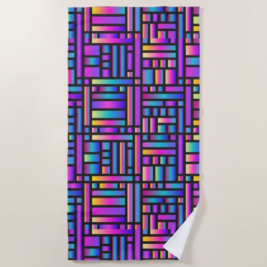 Serviette De Plage Motif élégant moderne - Mode Tartan géométrique (Devant)