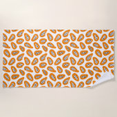 Serviette De Plage Motif élégant papaye Monogramme (Devant)