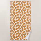 Serviette De Plage Motif élégant papaye Monogramme (Devant)