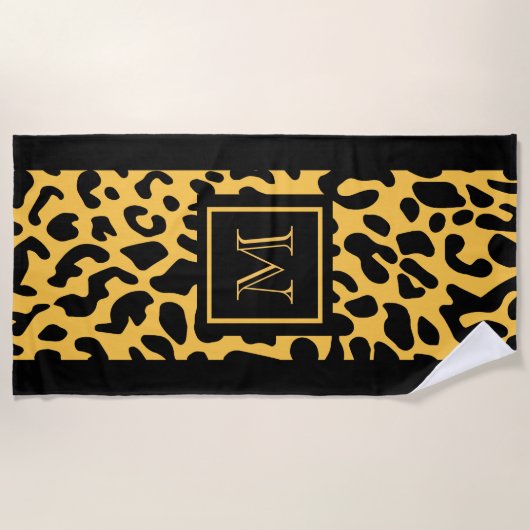 Serviette De Plage Motif Empreinte de léopard (Devant)