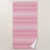 Serviette De Plage Motif en bande rose moderne chic (Devant)