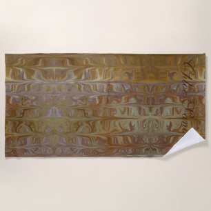 Serviette de plage Motif en cèdre doré marbré