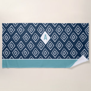 Serviette de plage Motif en diamant tiré à la main