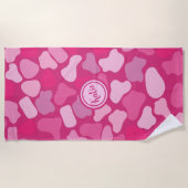 Serviette De Plage Motif en pierre rose (Devant)