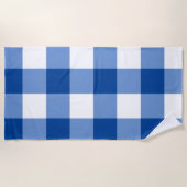 Serviette De Plage Motif en vichy bleu (Devant)