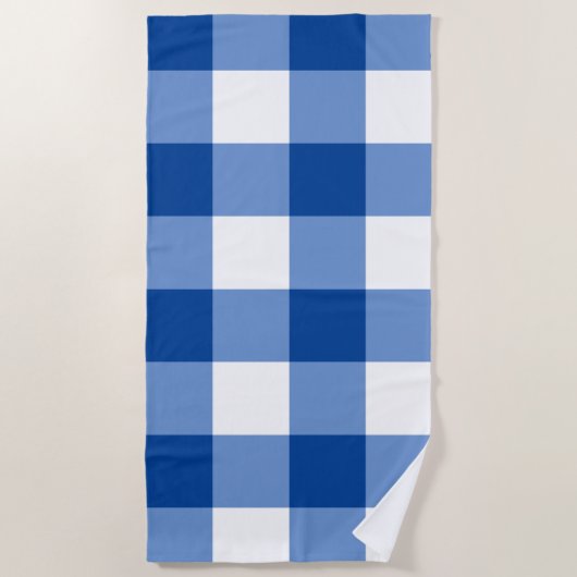 Serviette De Plage Motif en vichy bleu (Devant)