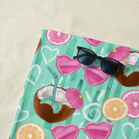 Serviette De Plage Motif Été Plage (En situation)