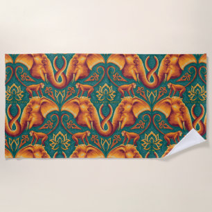 Serviette De Plage Motif Exotique Tapisserie Safari - Le Lotus Blanc