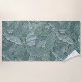 Serviette De Plage Motif feuille d'acanthe bleu sarcelle de William M (Devant)